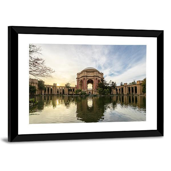 Sunset At The Palace Of Fine Arts Canvas Wall Art-3 Horizontal-Gallery Wrap-25" x 16"-Tiaracle