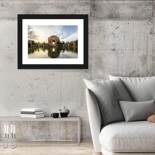 Sunset At The Palace Of Fine Arts Canvas Wall Art-3 Horizontal-Gallery Wrap-25" x 16"-Tiaracle