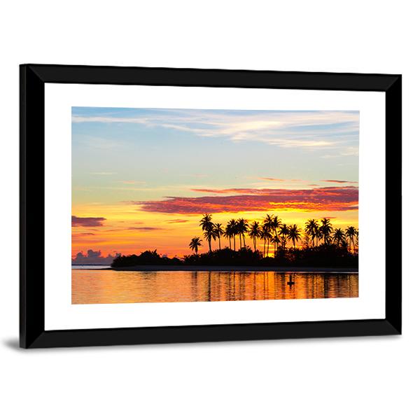 Sunset At The Seaside Canvas Wall Art-3 Horizontal-Gallery Wrap-25" x 16"-Tiaracle