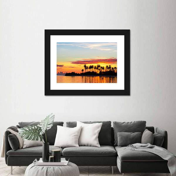 Sunset At The Seaside Canvas Wall Art-3 Horizontal-Gallery Wrap-25" x 16"-Tiaracle