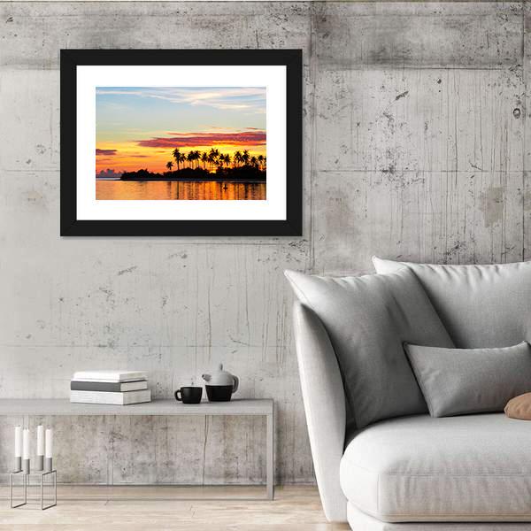 Sunset At The Seaside Canvas Wall Art-3 Horizontal-Gallery Wrap-25" x 16"-Tiaracle