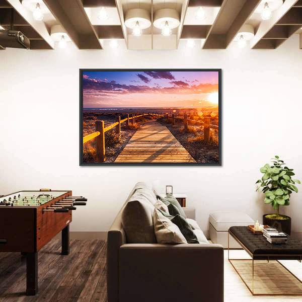 Sunset Beach Near Almeria In Spain Canvas Wall Art-3 Horizontal-Gallery Wrap-25" x 16"-Tiaracle