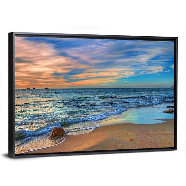Sunset Beach Perth Western Australia Canvas Wall Art-3 Horizontal-Gallery Wrap-25" x 16"-Tiaracle