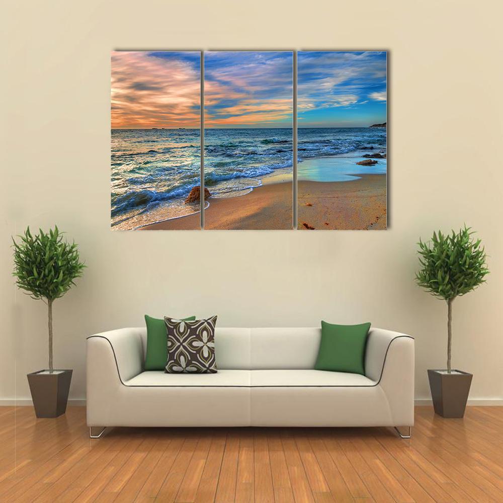 Sunset Beach Perth Western Australia Canvas Wall Art-3 Horizontal-Gallery Wrap-37" x 24"-Tiaracle