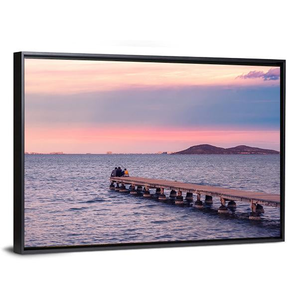 Sunset From A Jetty On The Mar Menor During The Summer Canvas Wall Art-3 Horizontal-Gallery Wrap-25" x 16"-Tiaracle