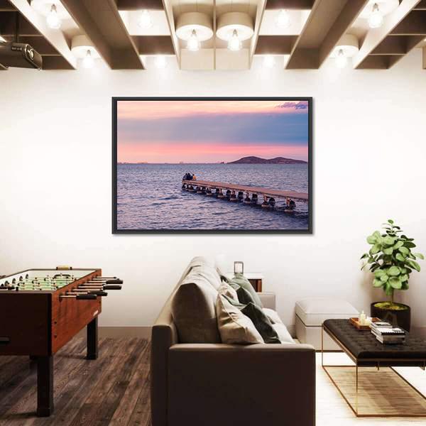 Sunset From A Jetty On The Mar Menor During The Summer Canvas Wall Art-3 Horizontal-Gallery Wrap-25" x 16"-Tiaracle