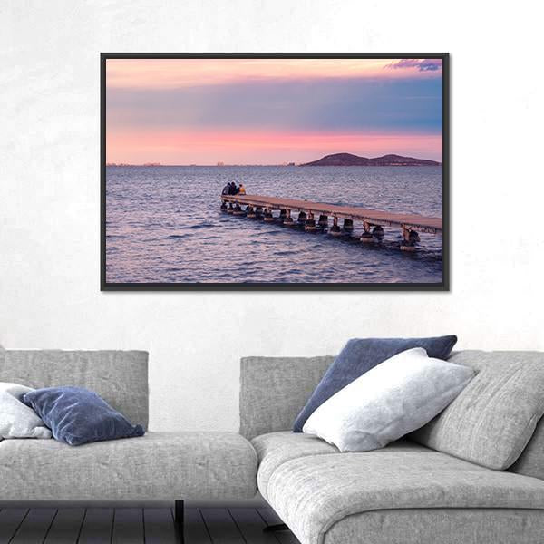 Sunset From A Jetty On The Mar Menor During The Summer Canvas Wall Art-3 Horizontal-Gallery Wrap-25" x 16"-Tiaracle