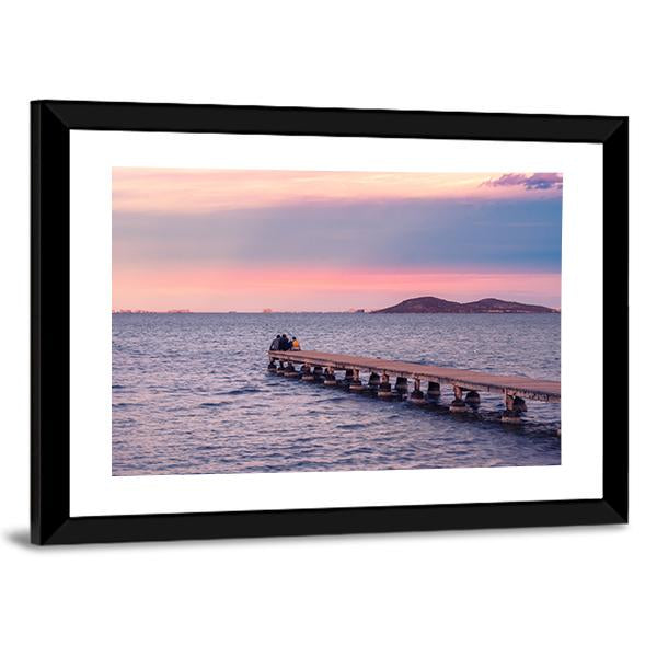 Sunset From A Jetty On The Mar Menor During The Summer Canvas Wall Art-3 Horizontal-Gallery Wrap-25" x 16"-Tiaracle