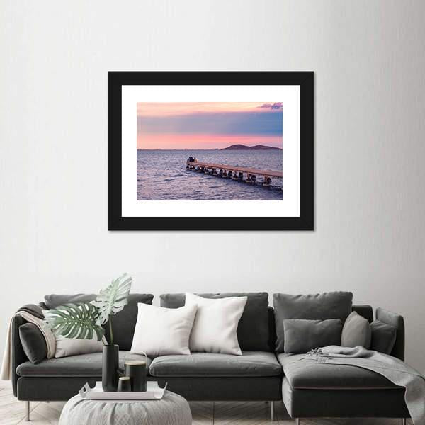 Sunset From A Jetty On The Mar Menor During The Summer Canvas Wall Art-3 Horizontal-Gallery Wrap-25" x 16"-Tiaracle