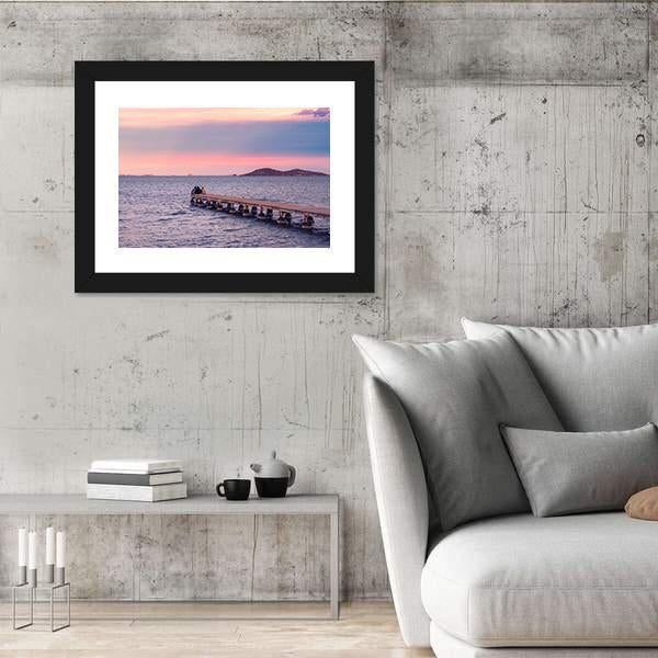 Sunset From A Jetty On The Mar Menor During The Summer Canvas Wall Art-3 Horizontal-Gallery Wrap-25" x 16"-Tiaracle