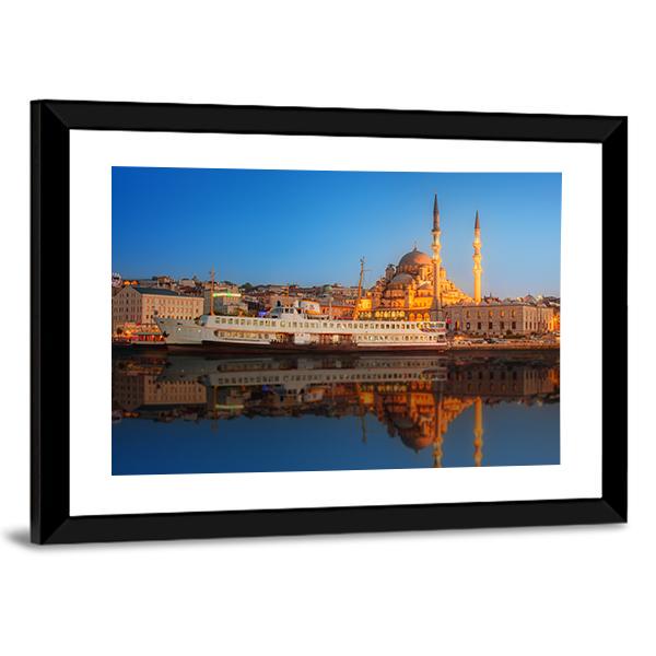 Sunset From Galata Bridge Istanbul Turkey Canvas Wall Art-3 Horizontal-Gallery Wrap-25" x 16"-Tiaracle