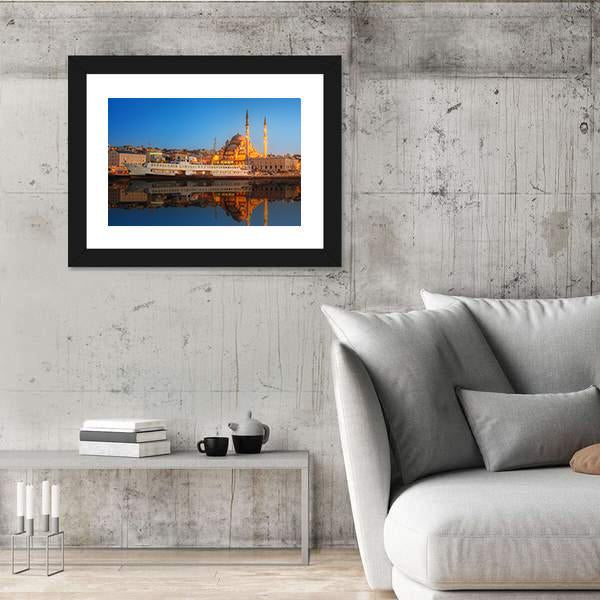 Sunset From Galata Bridge Istanbul Turkey Canvas Wall Art-3 Horizontal-Gallery Wrap-25" x 16"-Tiaracle