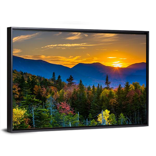 Sunset From Kancamagus Pass Mountain Canvas Wall Art-3 Horizontal-Gallery Wrap-25" x 16"-Tiaracle