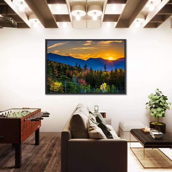 Sunset From Kancamagus Pass Mountain Canvas Wall Art-3 Horizontal-Gallery Wrap-25" x 16"-Tiaracle