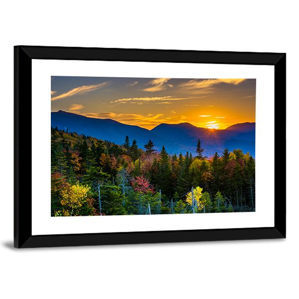 Sunset From Kancamagus Pass Mountain Canvas Wall Art-3 Horizontal-Gallery Wrap-25" x 16"-Tiaracle