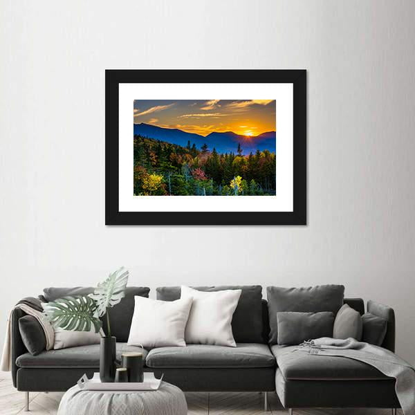 Sunset From Kancamagus Pass Mountain Canvas Wall Art-3 Horizontal-Gallery Wrap-25" x 16"-Tiaracle