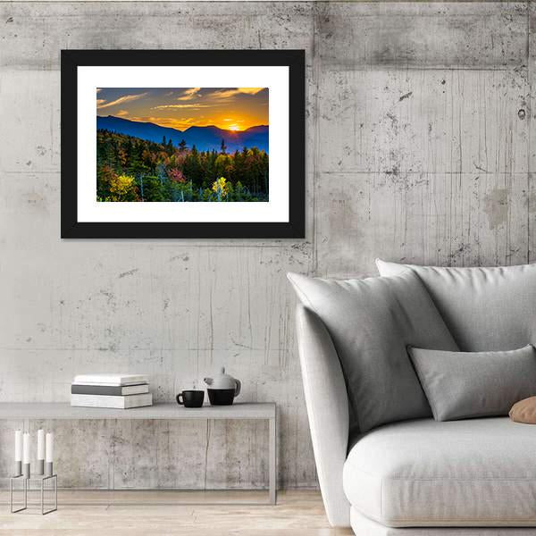 Sunset From Kancamagus Pass Mountain Canvas Wall Art-3 Horizontal-Gallery Wrap-25" x 16"-Tiaracle