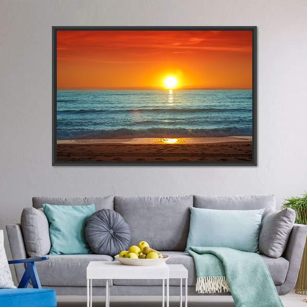 Sunset In Almeria Canvas Wall Art-5 Horizontal-Gallery Wrap-22" x 12"-Tiaracle