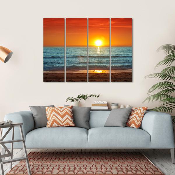 Sunset In Almeria Canvas Wall Art-4 Horizontal-Gallery Wrap-34" x 24"-Tiaracle