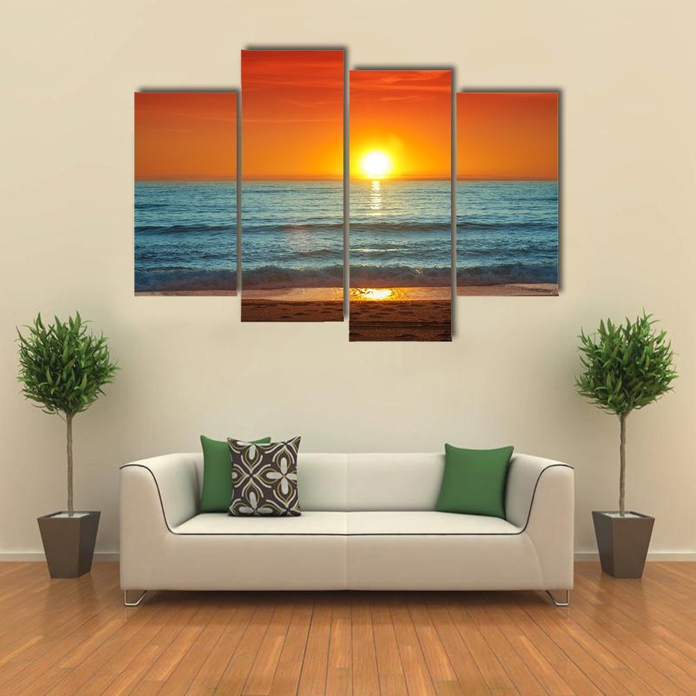 Sunset In Almeria Canvas Wall Art-4 Pop-Gallery Wrap-50" x 32"-Tiaracle