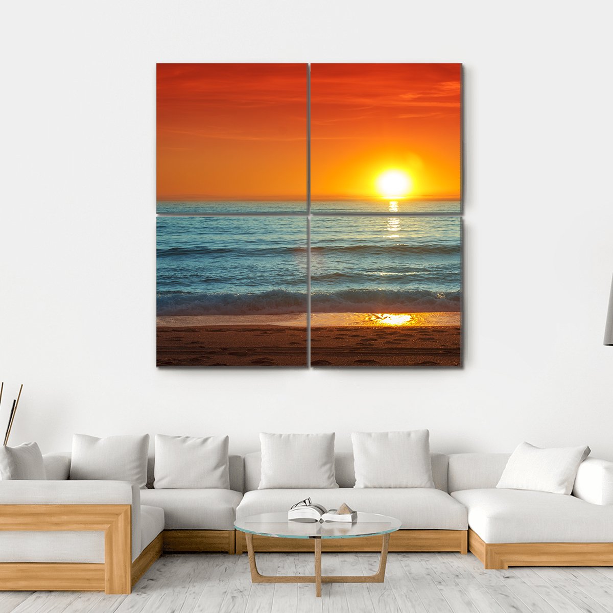 Sunset In Almeria Canvas Wall Art-4 Square-Gallery Wrap-17" x 17"-Tiaracle