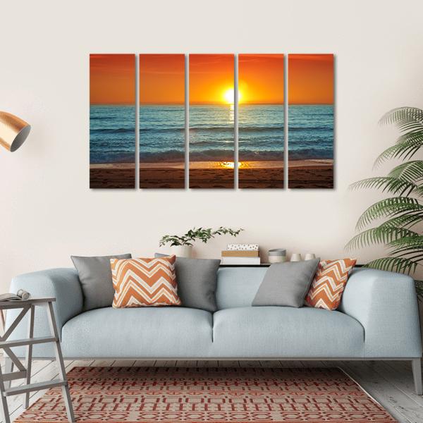 Sunset In Almeria Canvas Wall Art-5 Horizontal-Gallery Wrap-22" x 12"-Tiaracle