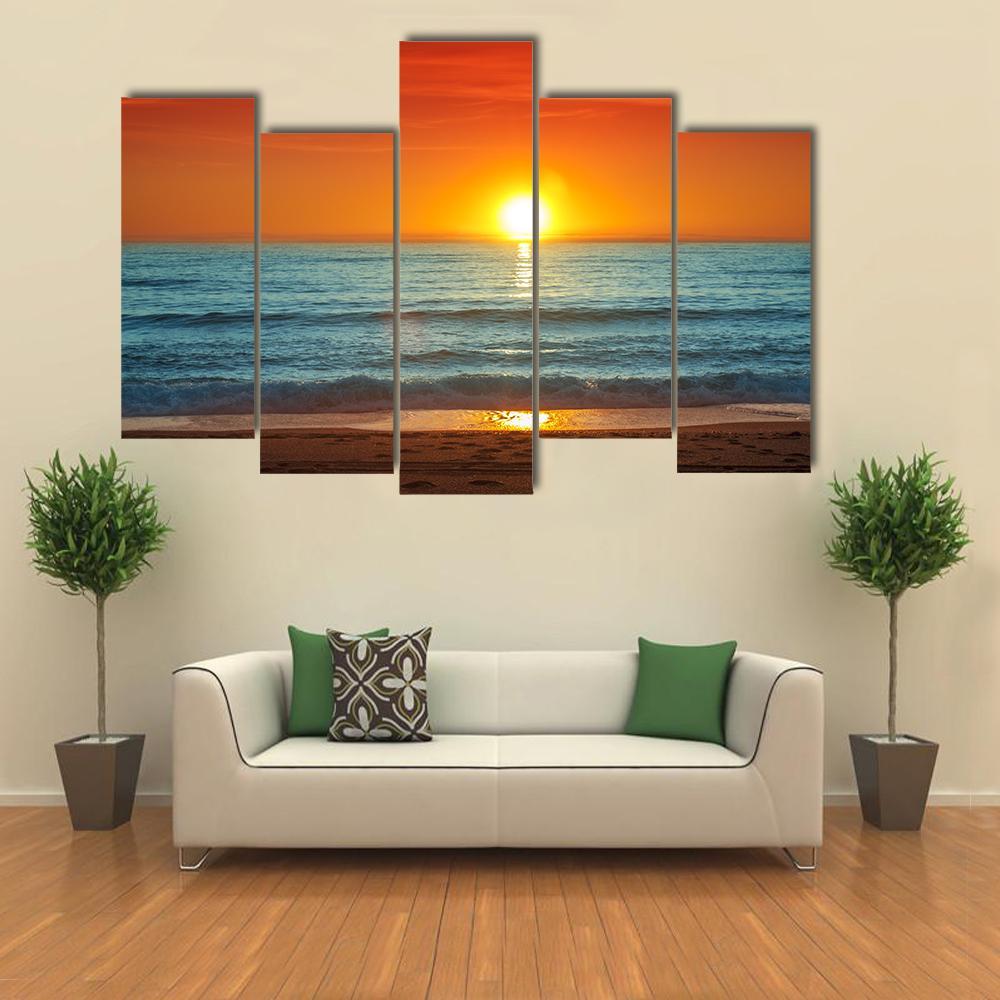 Sunset In Almeria Canvas Wall Art-5 Pop-Gallery Wrap-47" x 32"-Tiaracle