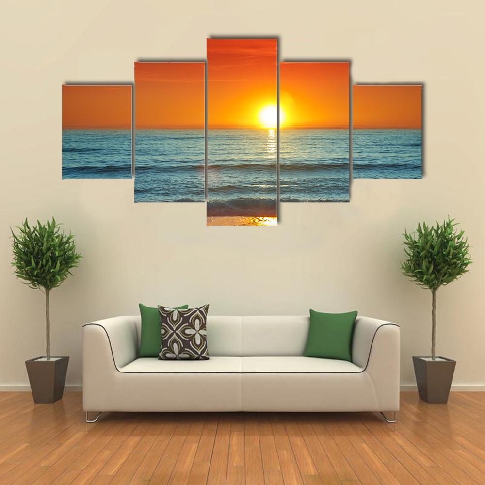Sunset In Almeria Canvas Wall Art-5 Star-Gallery Wrap-62" x 32"-Tiaracle