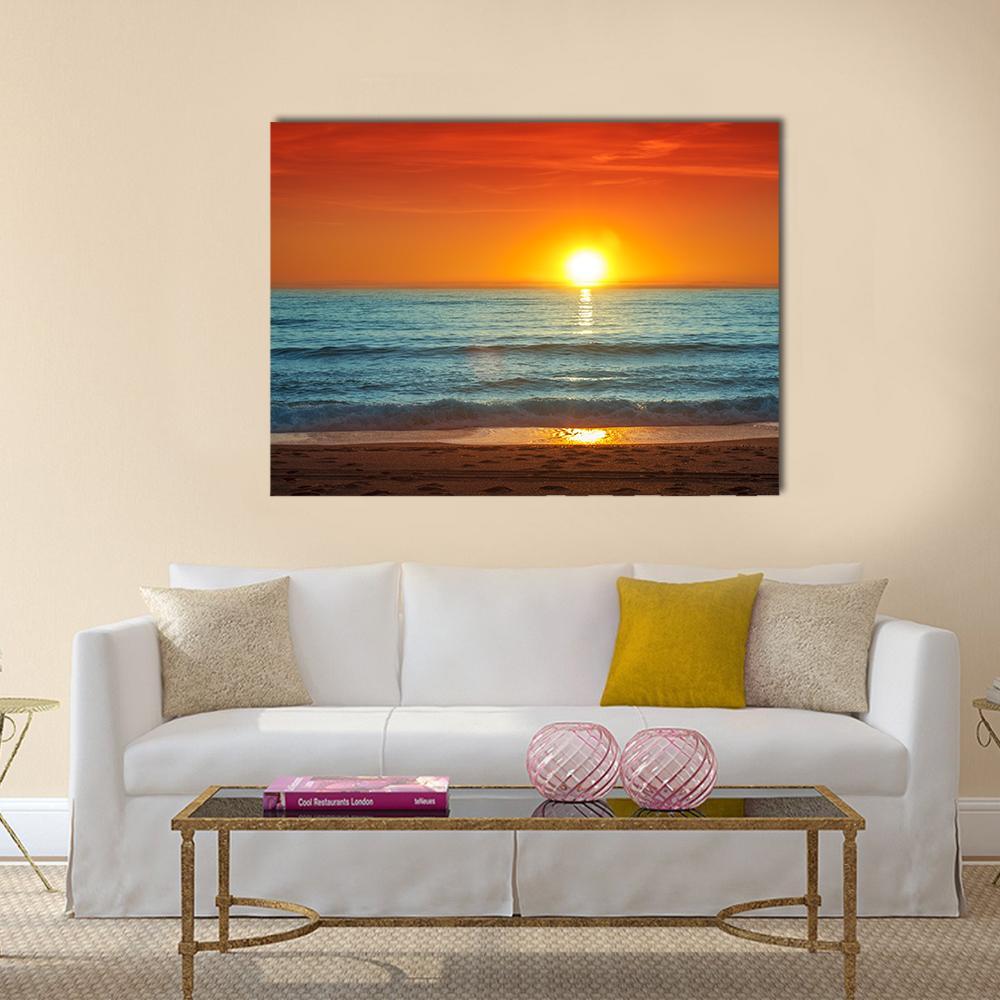 Sunset In Almeria Canvas Wall Art-4 Horizontal-Gallery Wrap-34" x 24"-Tiaracle