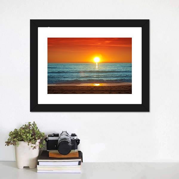 Sunset In Almeria Canvas Wall Art-1 Piece-Framed Print-20" x 16"-Tiaracle
