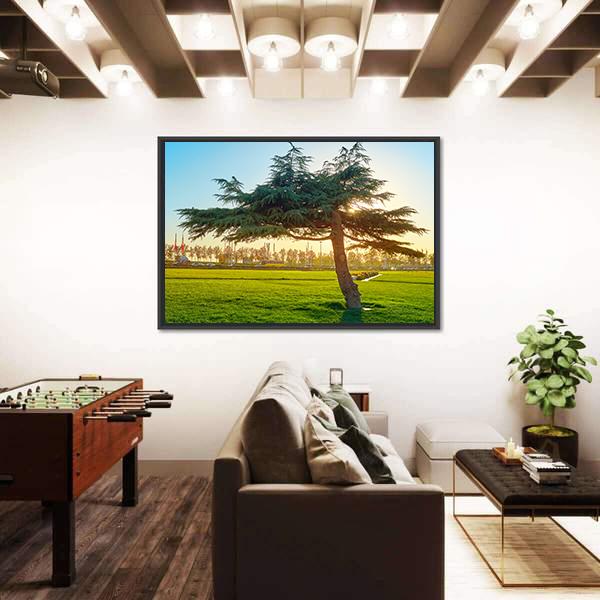 Sunset In Park At Azadi Square Canvas Wall Art-3 Horizontal-Gallery Wrap-25" x 16"-Tiaracle