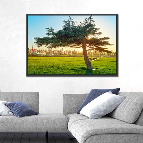 Sunset In Park At Azadi Square Canvas Wall Art-3 Horizontal-Gallery Wrap-25" x 16"-Tiaracle