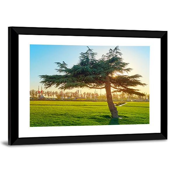 Sunset In Park At Azadi Square Canvas Wall Art-3 Horizontal-Gallery Wrap-25" x 16"-Tiaracle
