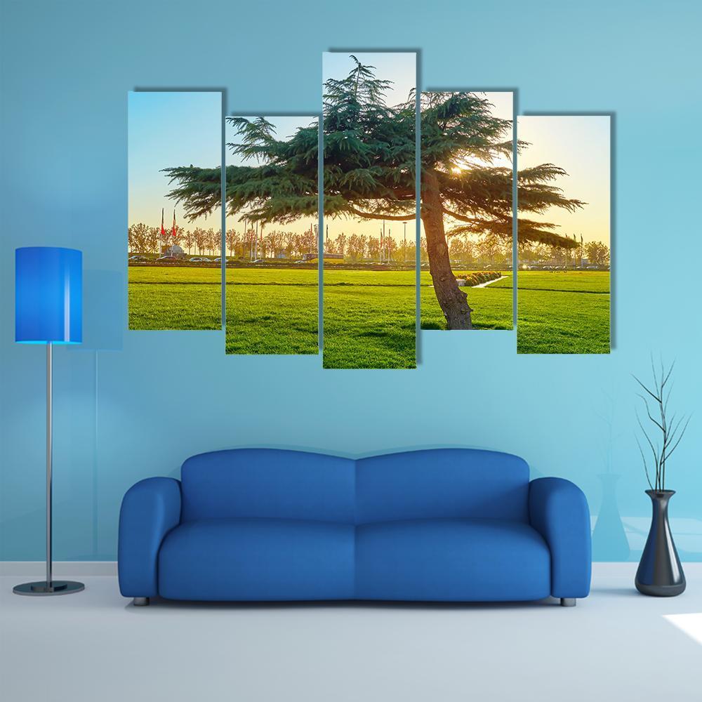 Sunset In Park At Azadi Square Canvas Wall Art-5 Pop-Gallery Wrap-47" x 32"-Tiaracle