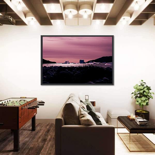 Sunset In South Coast Of Greenland Canvas Wall Art-3 Horizontal-Gallery Wrap-25" x 16"-Tiaracle