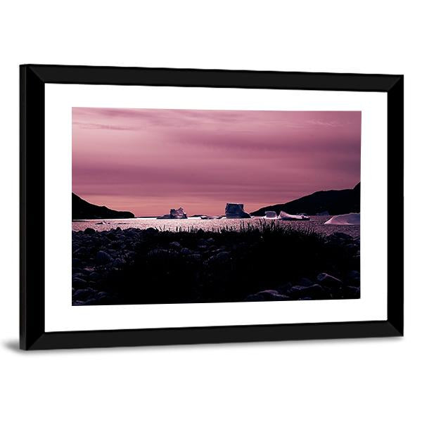 Sunset In South Coast Of Greenland Canvas Wall Art-3 Horizontal-Gallery Wrap-25" x 16"-Tiaracle