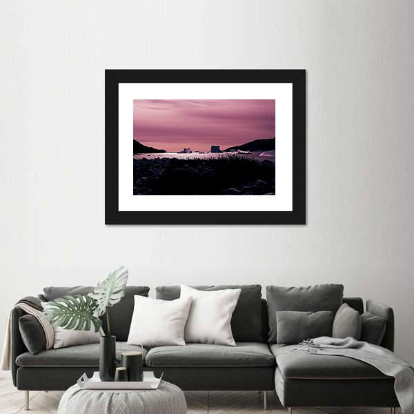 Sunset In South Coast Of Greenland Canvas Wall Art-3 Horizontal-Gallery Wrap-25" x 16"-Tiaracle