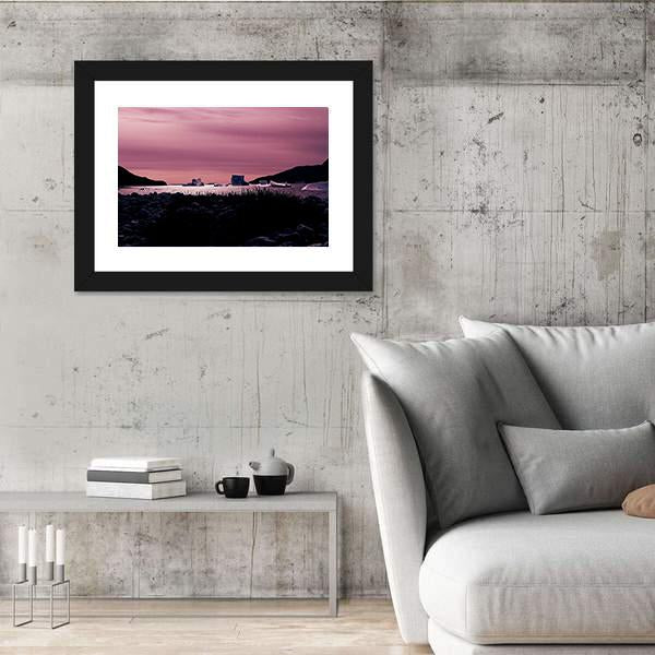 Sunset In South Coast Of Greenland Canvas Wall Art-3 Horizontal-Gallery Wrap-25" x 16"-Tiaracle