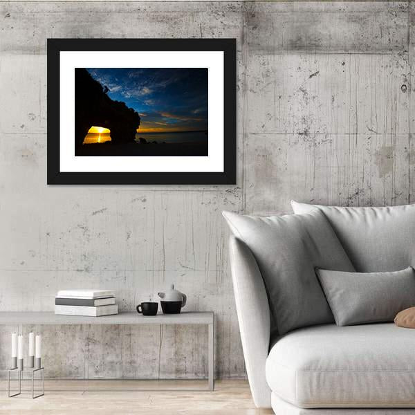 Sunset In Sunayama Beach Canvas Wall Art-3 Horizontal-Gallery Wrap-25" x 16"-Tiaracle