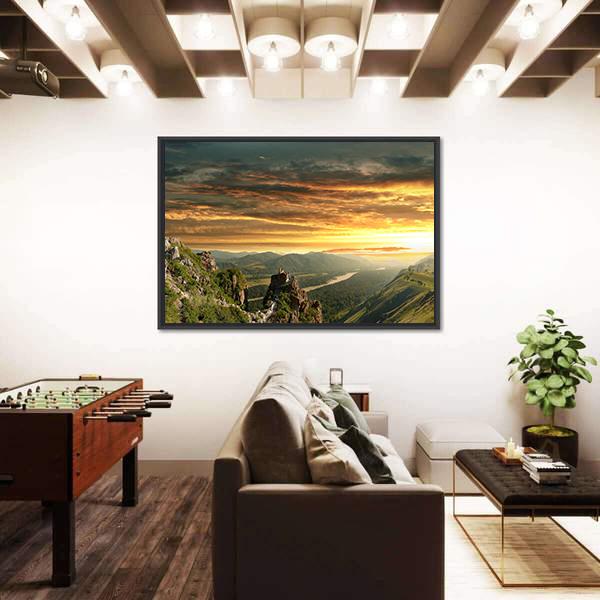 Sunset In The Altai Mountains Canvas Wall Art-3 Horizontal-Gallery Wrap-25" x 16"-Tiaracle