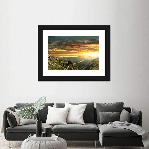 Sunset In The Altai Mountains Canvas Wall Art-3 Horizontal-Gallery Wrap-25" x 16"-Tiaracle