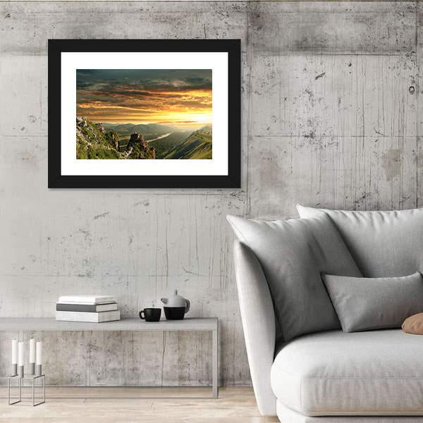 Sunset In The Altai Mountains Canvas Wall Art-3 Horizontal-Gallery Wrap-25" x 16"-Tiaracle