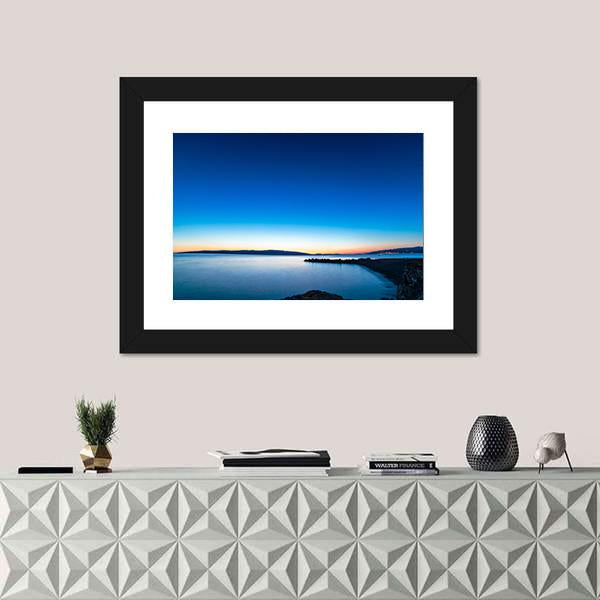 Sunset In The Port Of Senj Canvas Wall Art-1 Piece-Framed Print-20" x 16"-Tiaracle
