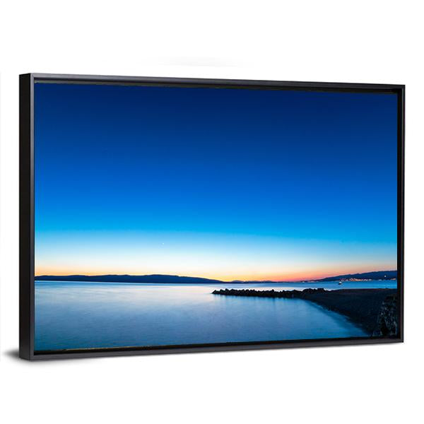 Sunset In The Port Of Senj Canvas Wall Art-3 Horizontal-Gallery Wrap-25" x 16"-Tiaracle