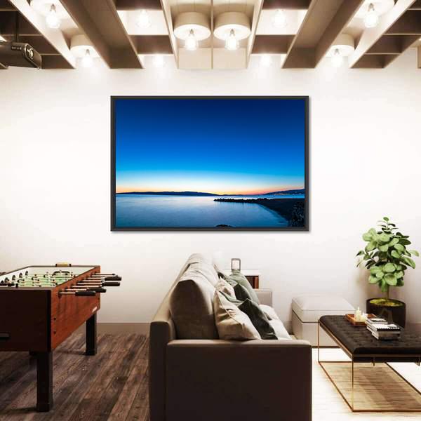 Sunset In The Port Of Senj Canvas Wall Art-3 Horizontal-Gallery Wrap-25" x 16"-Tiaracle