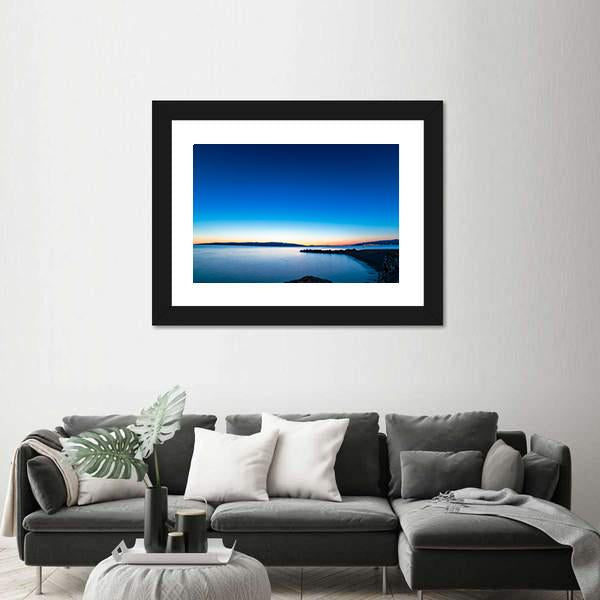 Sunset In The Port Of Senj Canvas Wall Art-3 Horizontal-Gallery Wrap-25" x 16"-Tiaracle