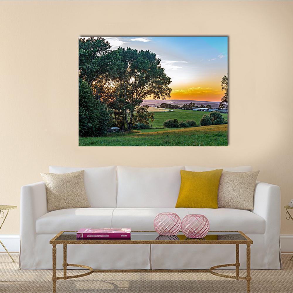 Sunset In The Summer Canvas Wall Art-1 Piece-Gallery Wrap-48" x 32"-Tiaracle
