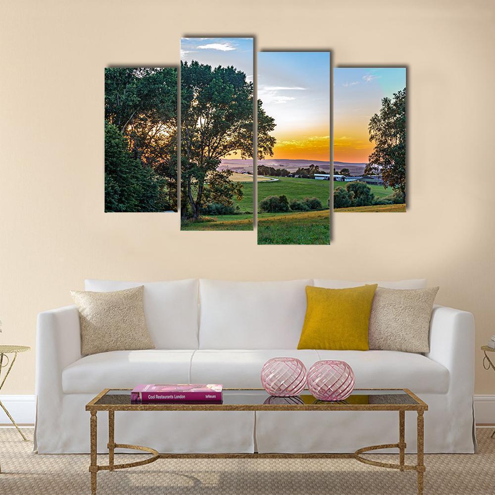 Sunset In The Summer Canvas Wall Art-4 Pop-Gallery Wrap-50" x 32"-Tiaracle