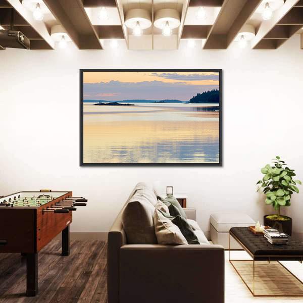 Sunset In The Swedish Archipelago Canvas Wall Art-3 Horizontal-Gallery Wrap-25" x 16"-Tiaracle