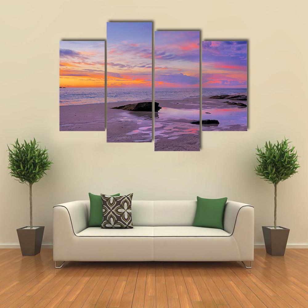 Beach In Perth Canvas Wall Art-4 Pop-Gallery Wrap-50&quot; x 32&quot;-Tiaracle